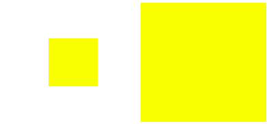 面積の違いで明度が違って見えてくる黄色の画像